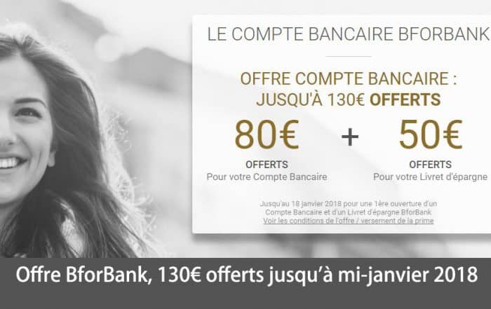 Offre BforBank 130euros offerts jusqu a mi-janvier 2018