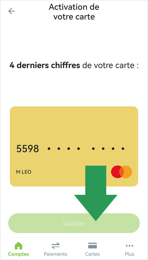 L'activation de la carte Fortuneo est impossible depuis l'application