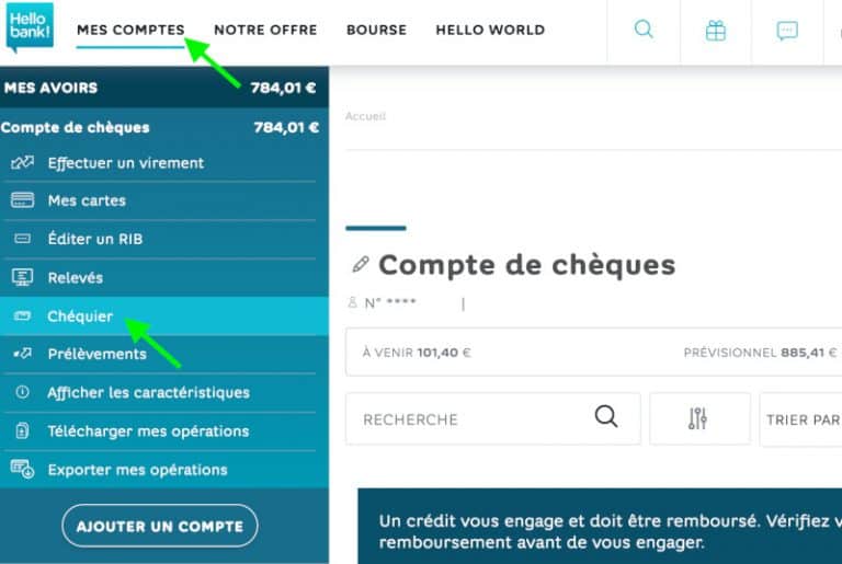 Banque En Ligne Avec Chequier