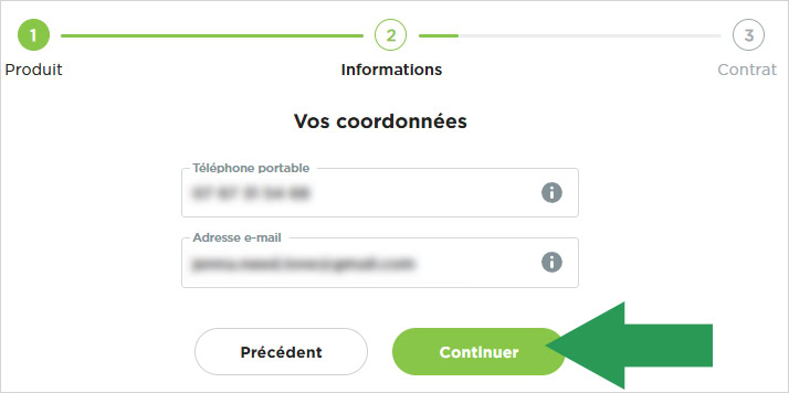 Indiquer vos coordonnées de contact, mail et téléphone portable lors de l'inscription