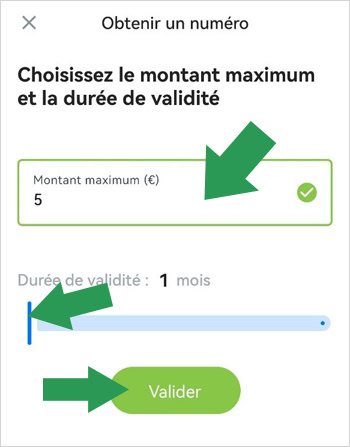 Création et paramétrage de la carte virtuelle sur l'application Fortuneo (montant et date de validité)
