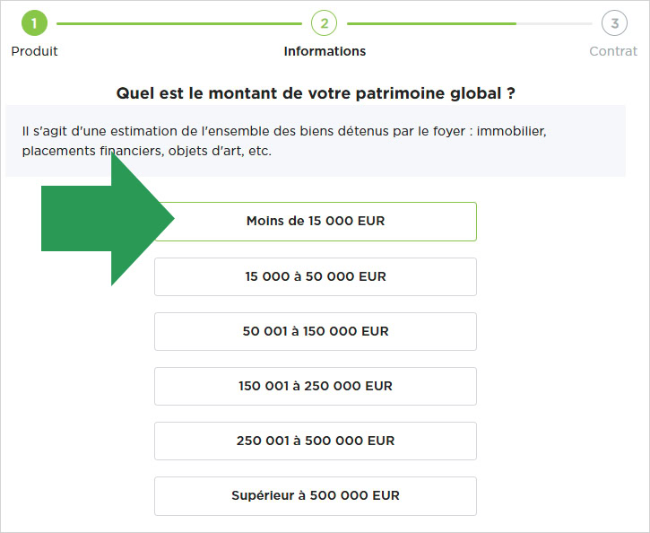 Déclaration de votre patrimoine lors de l'ouverture du compte Fortuneo banque