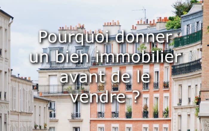 donner bien immobilier avant vente