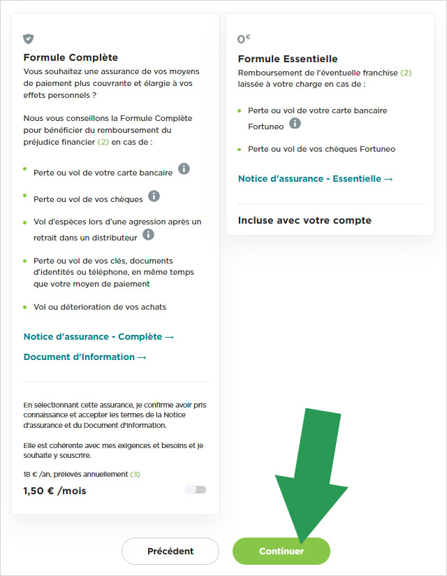 Ouverture de votre compte Fortuneo avec une formule complète ou essentielle