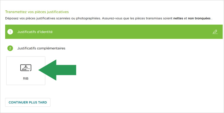 Joindre un RIB d'une autre banque à votre nom pour l'ouverture de votre nouveau compte Fortuneo