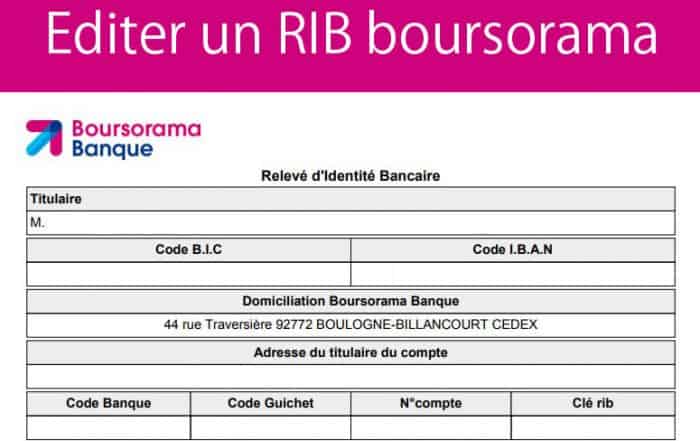 Editer rib boursorama